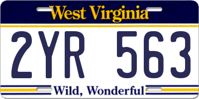 WV license plate 2YR563