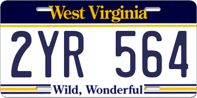 WV license plate 2YR564