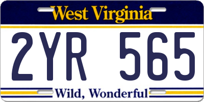 WV license plate 2YR565
