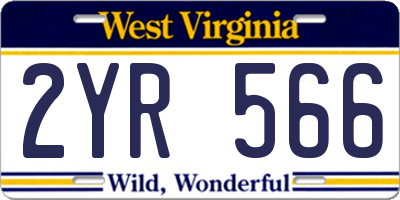 WV license plate 2YR566