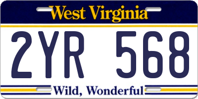 WV license plate 2YR568