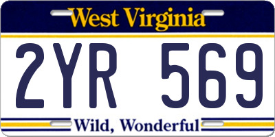 WV license plate 2YR569