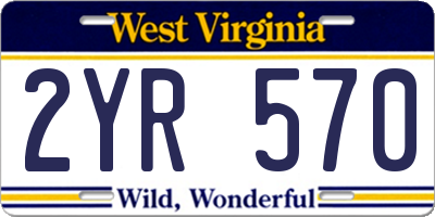 WV license plate 2YR570