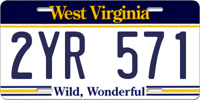WV license plate 2YR571