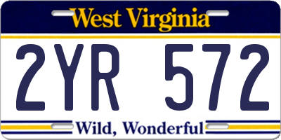 WV license plate 2YR572