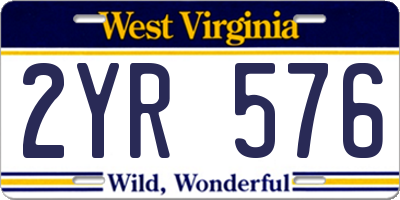 WV license plate 2YR576