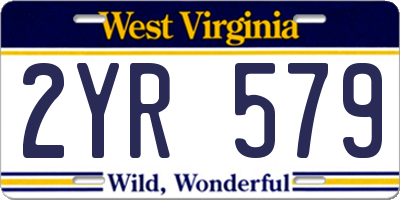 WV license plate 2YR579