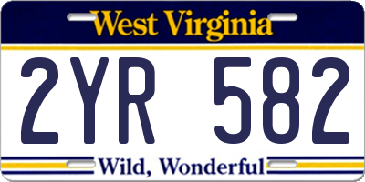 WV license plate 2YR582