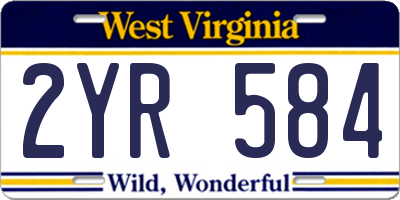 WV license plate 2YR584