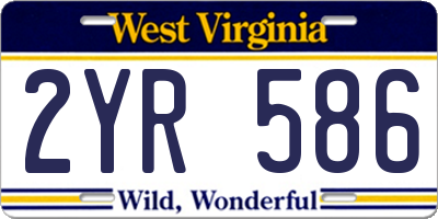 WV license plate 2YR586