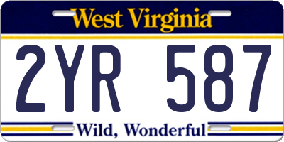 WV license plate 2YR587