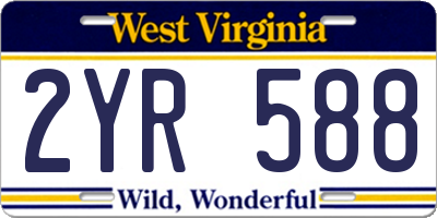 WV license plate 2YR588