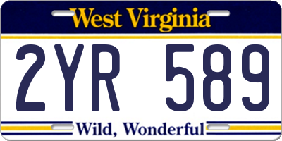 WV license plate 2YR589