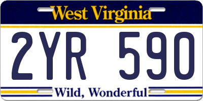 WV license plate 2YR590