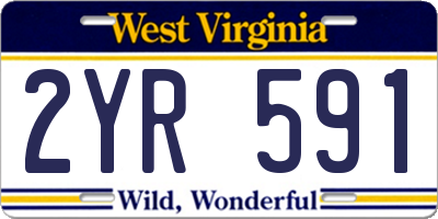 WV license plate 2YR591