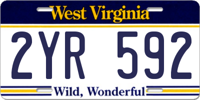 WV license plate 2YR592