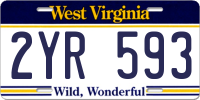 WV license plate 2YR593