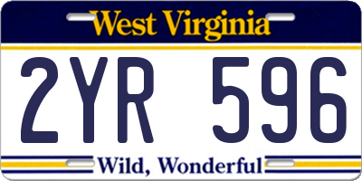 WV license plate 2YR596