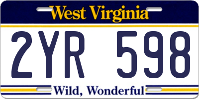 WV license plate 2YR598