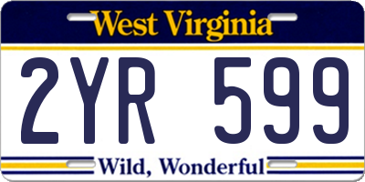 WV license plate 2YR599
