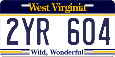WV license plate 2YR604