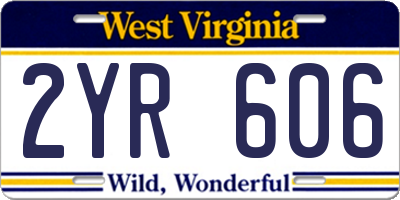 WV license plate 2YR606