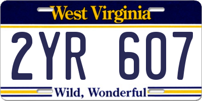 WV license plate 2YR607