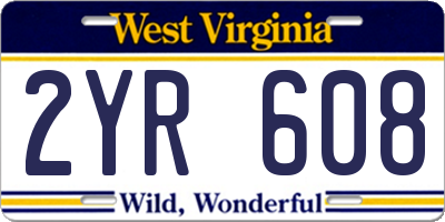 WV license plate 2YR608