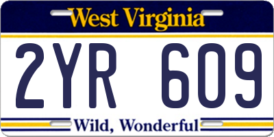 WV license plate 2YR609