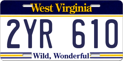 WV license plate 2YR610