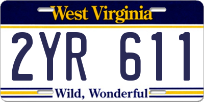 WV license plate 2YR611