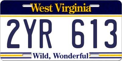 WV license plate 2YR613