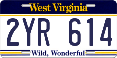 WV license plate 2YR614