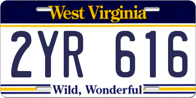 WV license plate 2YR616