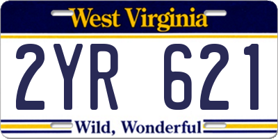 WV license plate 2YR621
