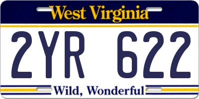 WV license plate 2YR622