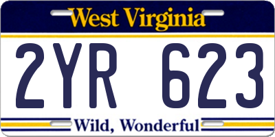 WV license plate 2YR623