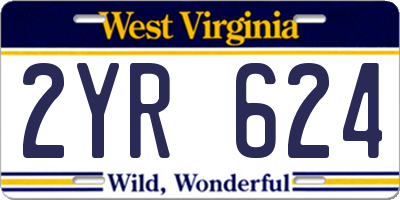 WV license plate 2YR624