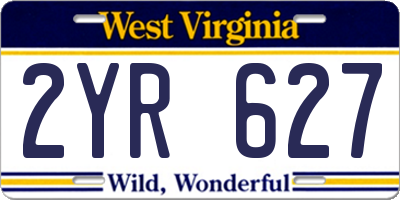 WV license plate 2YR627