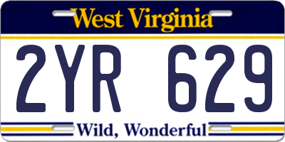 WV license plate 2YR629