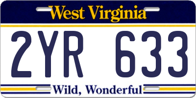 WV license plate 2YR633