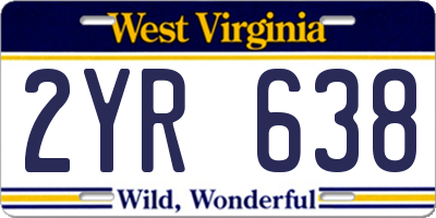 WV license plate 2YR638
