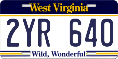 WV license plate 2YR640