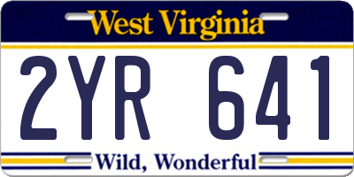 WV license plate 2YR641