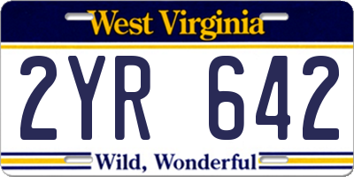 WV license plate 2YR642