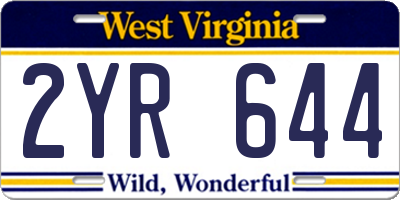 WV license plate 2YR644
