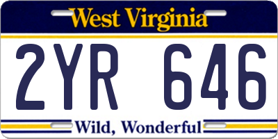 WV license plate 2YR646