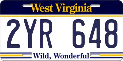 WV license plate 2YR648