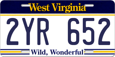 WV license plate 2YR652