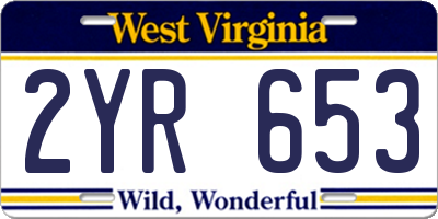 WV license plate 2YR653